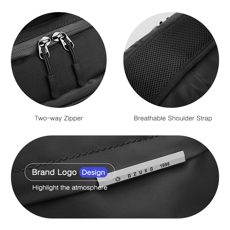 Túi xách Ozuko đeo chéo vai không thấm nước sành điệu cho nam