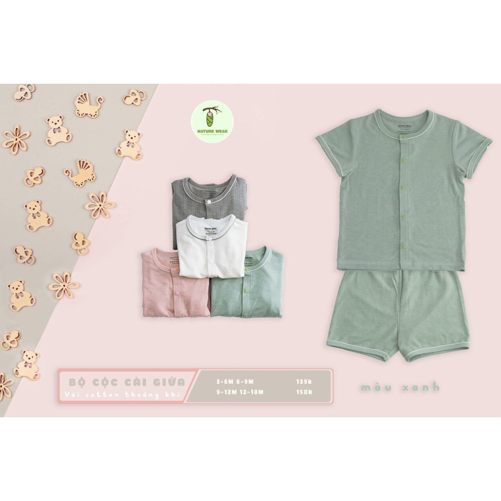 (XẢ KHO) Bộ cộc cài thẳng Nature wear 2021