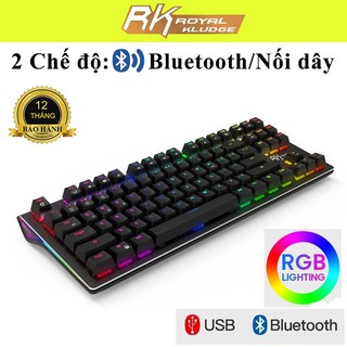 ROYAL KLUDGE RK G87 | Bàn phím cơ không dây Blue switch. 87 phím Led RGB, thiết kế đẹp, nhỏ, gọn, nhẹ, dễ dàng mang theo