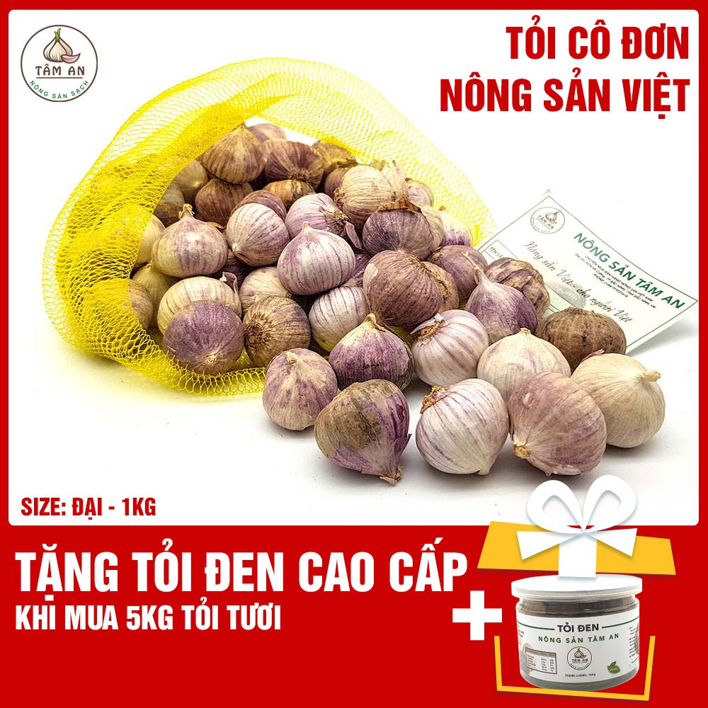 1kg tỏi cô đơn loại đại. Tặng 1 hộp tỏi đen cao cấp khi mua 5kg