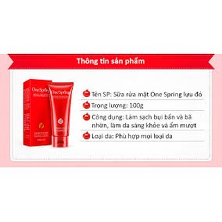 Sữa rửa mặt One Spring Lựu đỏ