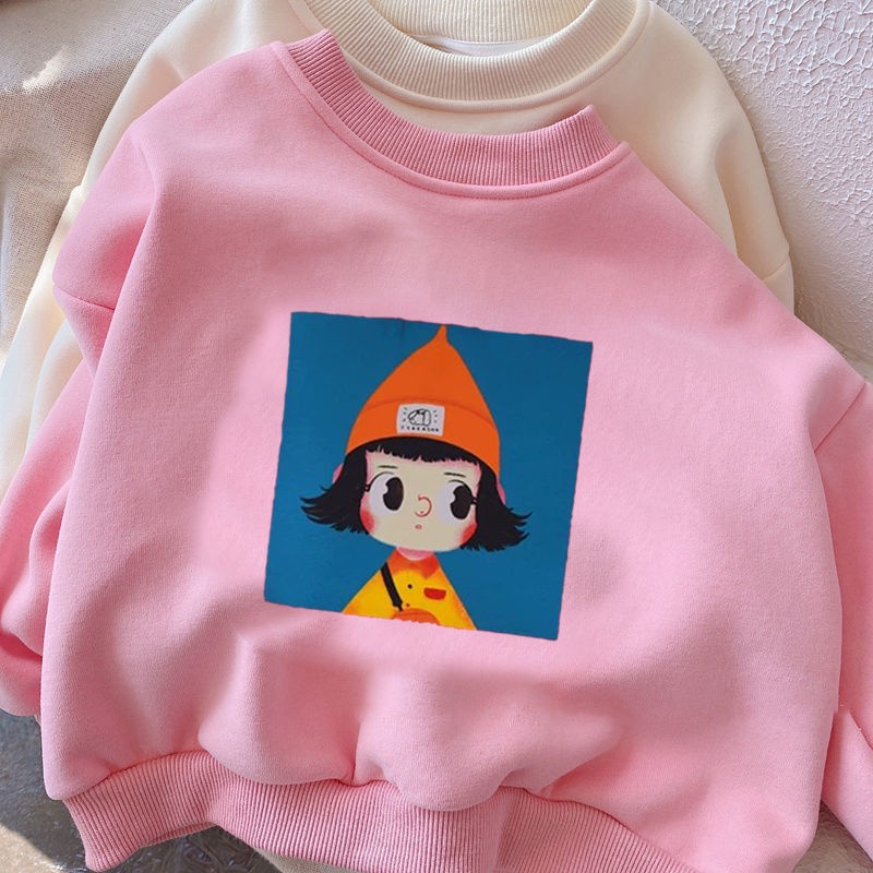 Áo Sweater Chui Đầu In Họa Tiết Hoạt Hình Thời Trang Xuân Thu Cho Bé Gái