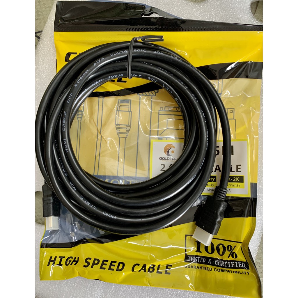 DÂY CÁP HDMI TRÒN GOLDTECH 1.5m / 3m / 5m - CHUẨN 1.4 FULL HD