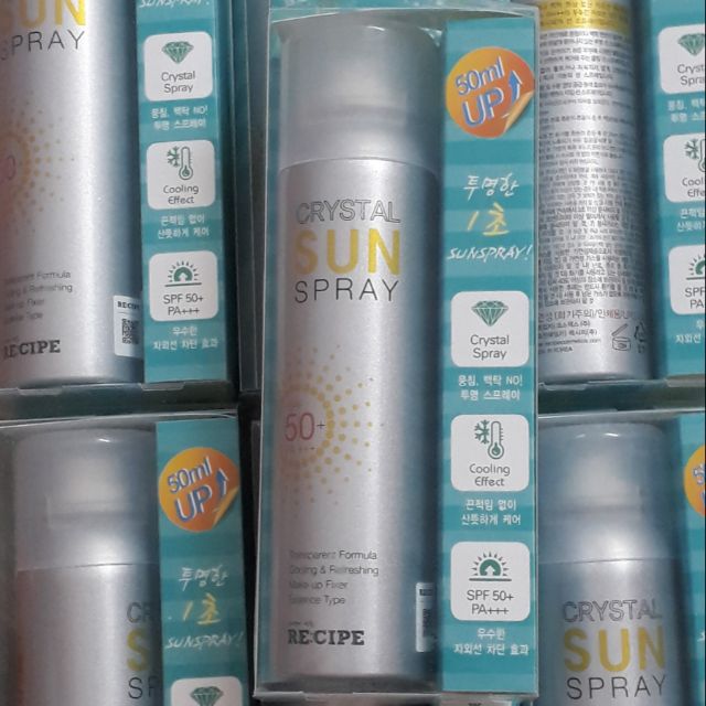 Xịt Chống Nắng RECIPE CRYSTAL SUN SPRAY - SPF 50 & PA +++