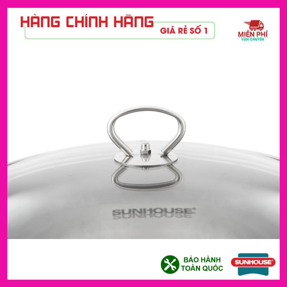 Nồi luộc gà inox 3 đáy Sunhouse SH28LG, nồi luộc gà bếp từ Sunhouse 28cm.