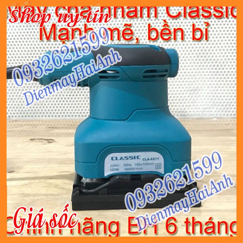 Máy chà nhám vuông mini cầm tay Classic 6211 - Máy chà giấy nhám, đánh bóng gỗ