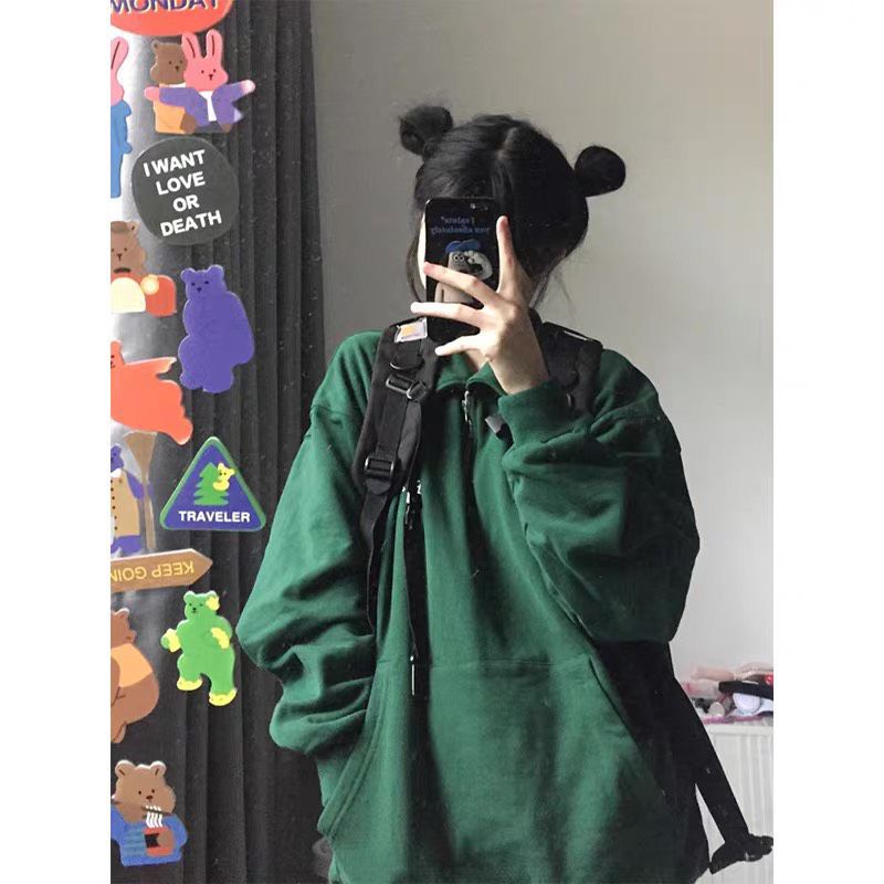 Áo Nỉ Cổ Khoá Sweater NBCL Màu Xanh Rêu Trends 2022
