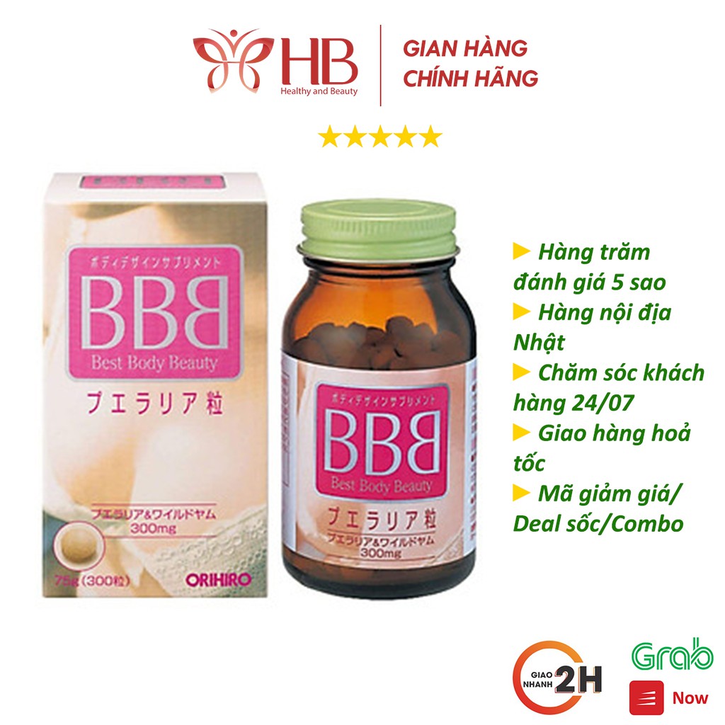 Viên uống nở ngực ORIHIRO BBB Best Beauty Body 300 viên giúp tăng kích thước vòng 1 tự nhiên