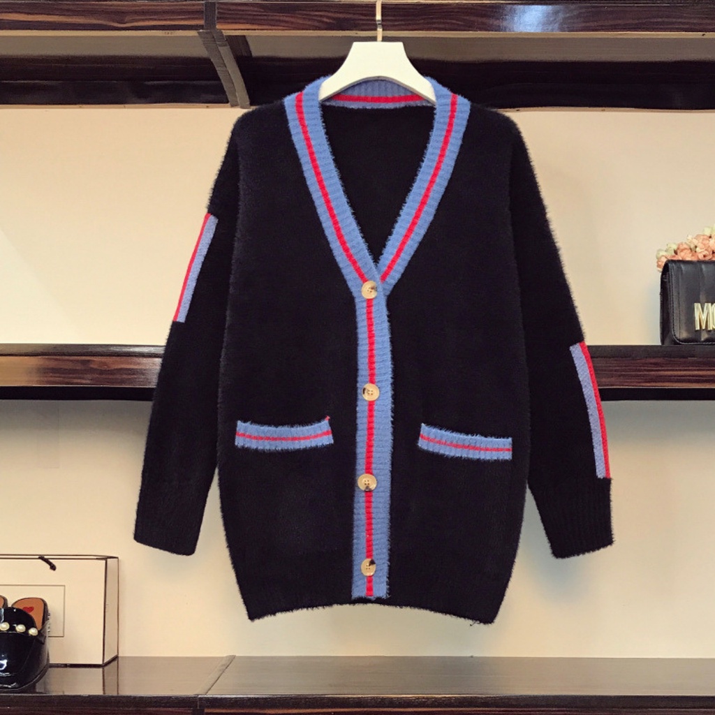 Áo len cardigan lông munmun pha viền siêu hot