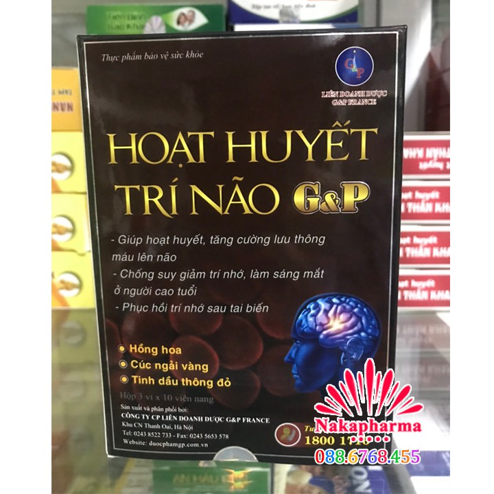 ✔️️️ Hoạt Huyết Trí Não G&amp;P - Tăng cường tuần hoàn máu não, phá tan cục máu đông, giảm hoa mắt chóng mặt, mất trí nhớ