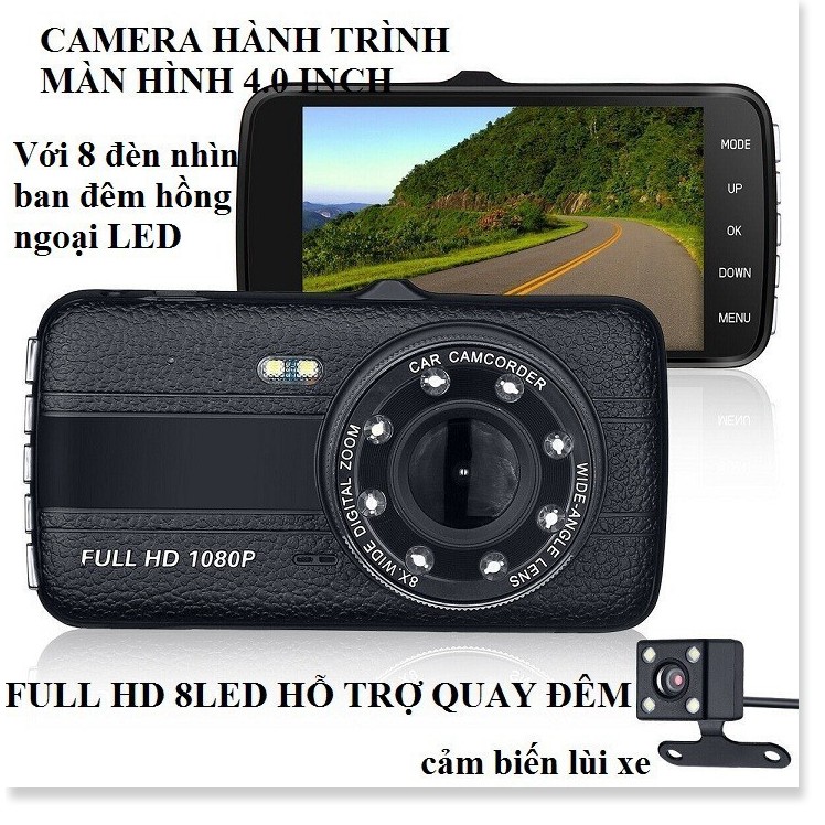 Camera Hành Trình Trước Sau Full HD Tích Hợp 8 LED Hồng Ngoại | BigBuy360 - bigbuy360.vn