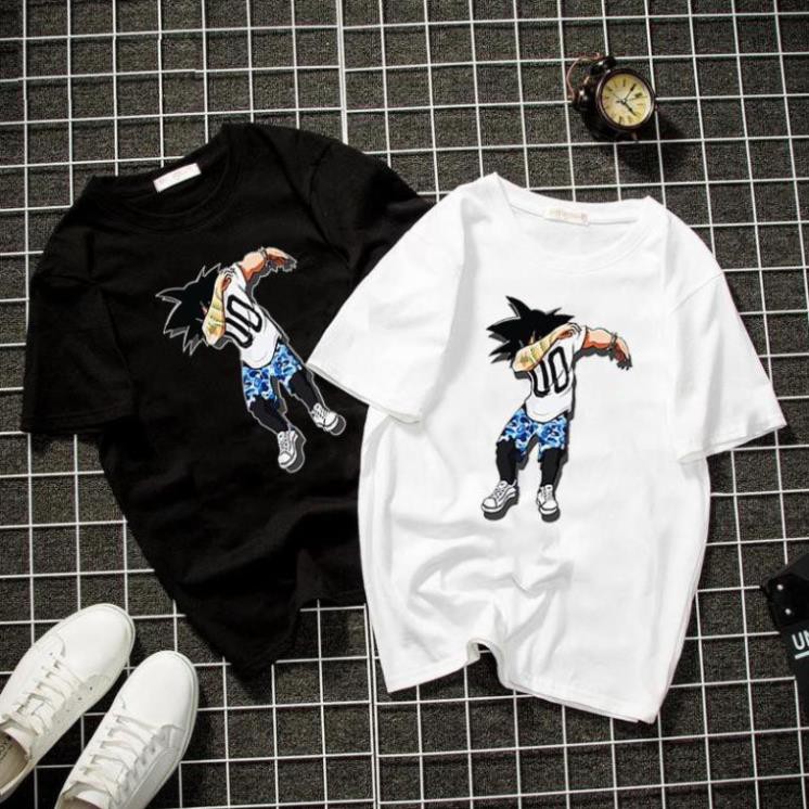 Áo thun unisex Hàn Quốc in goku dabbing vải dày mịn 2019T1011