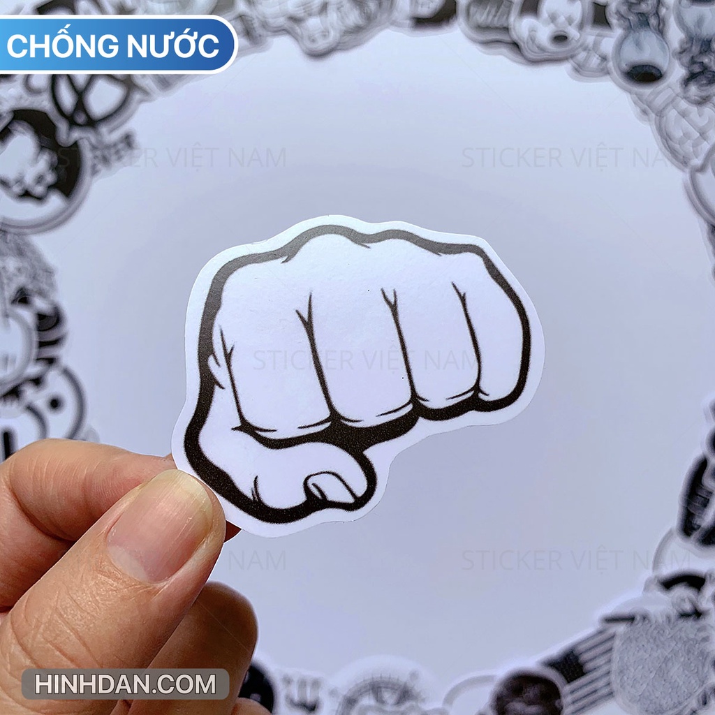 Sticker TRẮNG ĐEN - Black White ngầu Chống Nước Trang Trí Va Li, Xe, Laptop, Nón Bảo Hiểm, đàn guitar