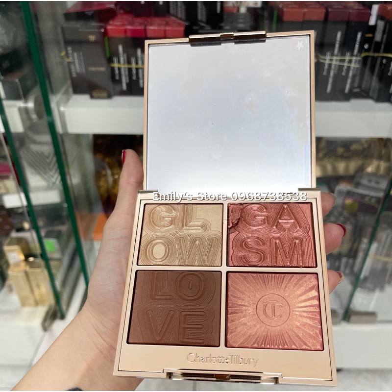 Thanh lý bảng phấn bắt sáng Charlotte Tilbury Glowgasm Face Palette