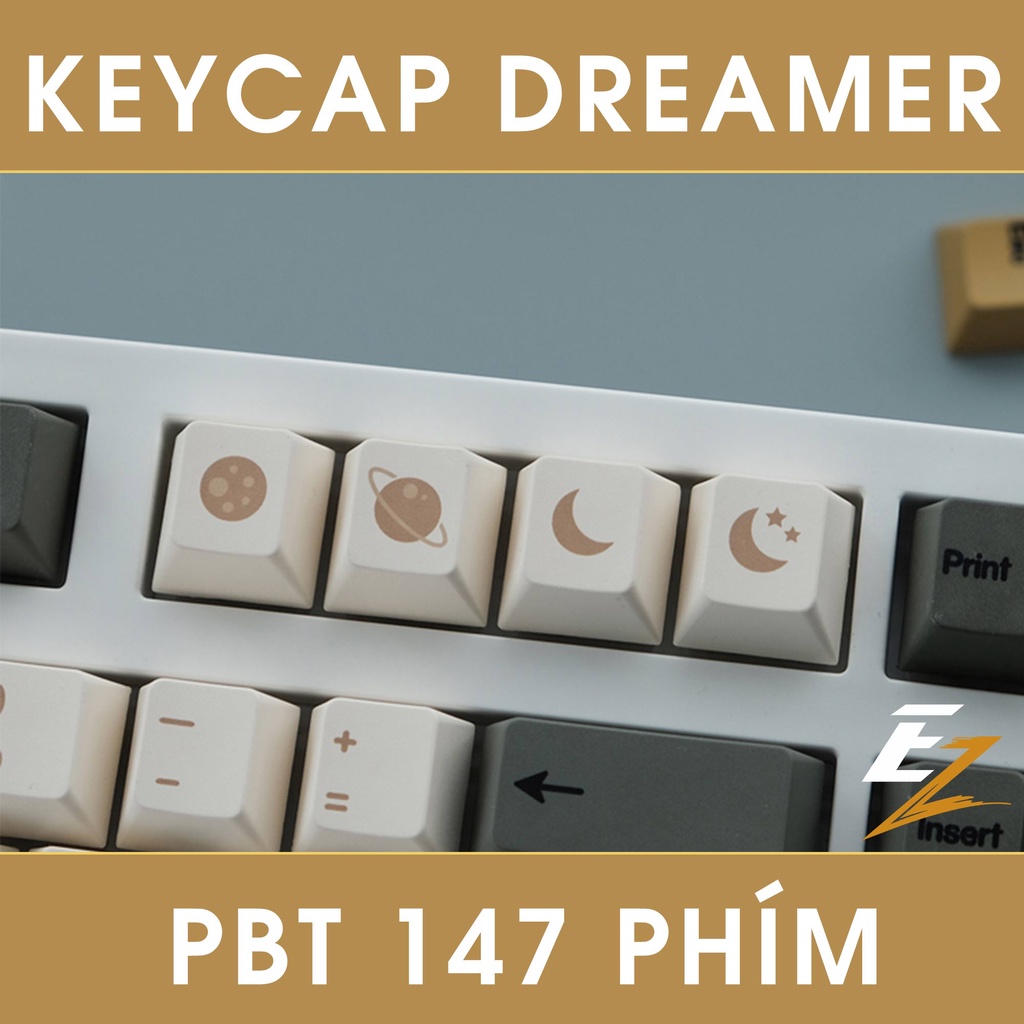 Keycap Cho Bàn Phím Cơ Dreamer Thick PBT Dyesub 147 Phím Cherry Profile Của EZPC