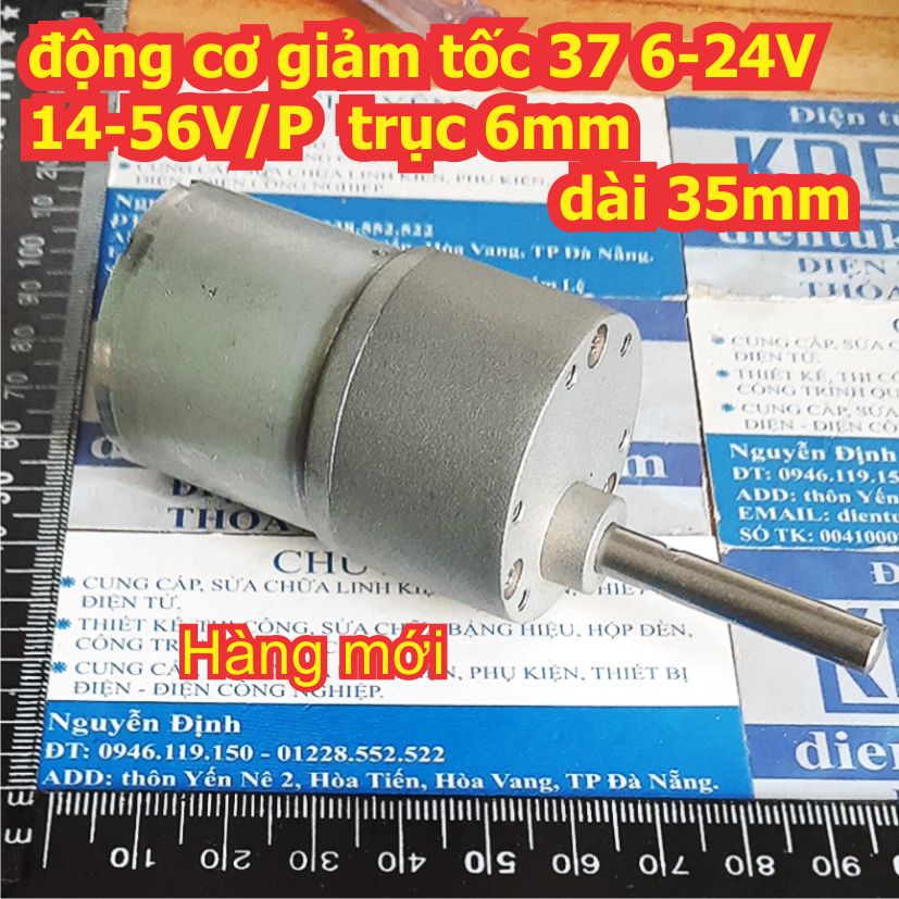 động cơ giảm tốc 37 6-24V 14-56V/P trục 6mm dài 35mm kde2615