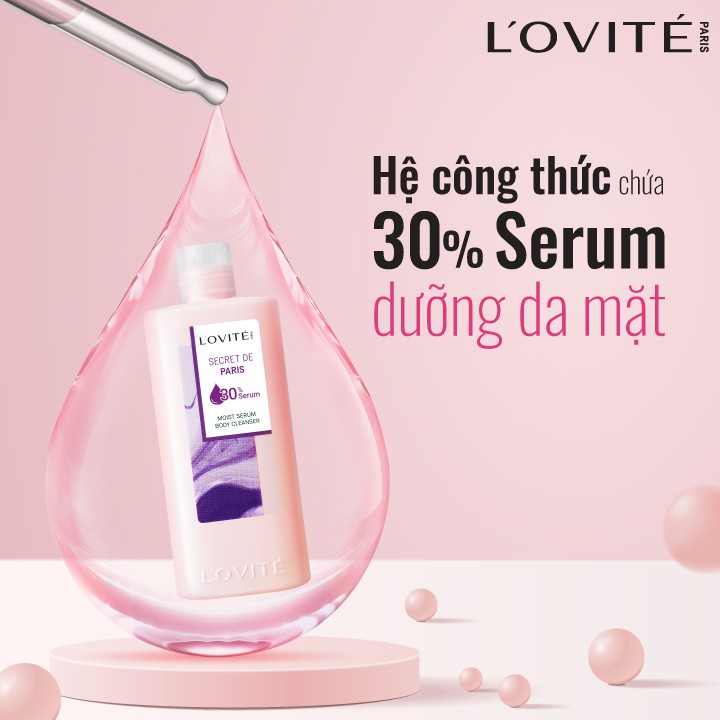 Sữa Tắm Dưỡng Ẩm Chứa Serum Dưỡng Da Mặt Lovite Làm Sạch Nhẹ Dưỡng Da Hương Paris Quyến Rũ 700ml