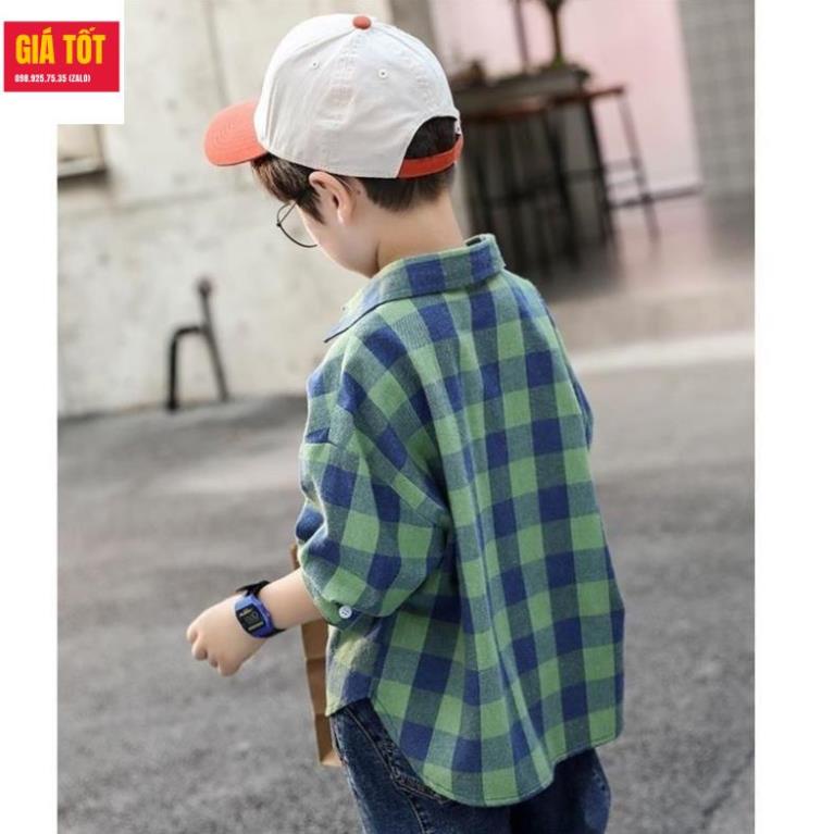 Áo sơ mi trẻ em lớn (3 - 12 tuổi☑️  Quần áo bé trai 5 tuổi size đại 30kg 35kg 40kg