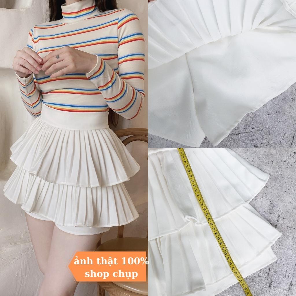 Chân váy tennis xếp ly đen trắng lưng cao ngắn bigsize trơn ulzzang Chân Váy Xếp Li 2 Tầng Có Kèm Quần Trong Như Ảnh Váy | WebRaoVat - webraovat.net.vn