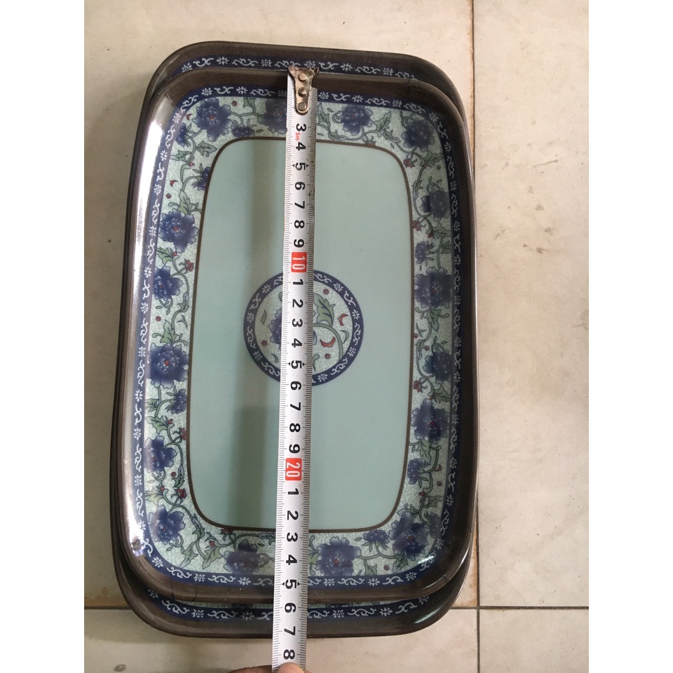 Đĩa phíp cao cấp giả cổ hình chữ nhật