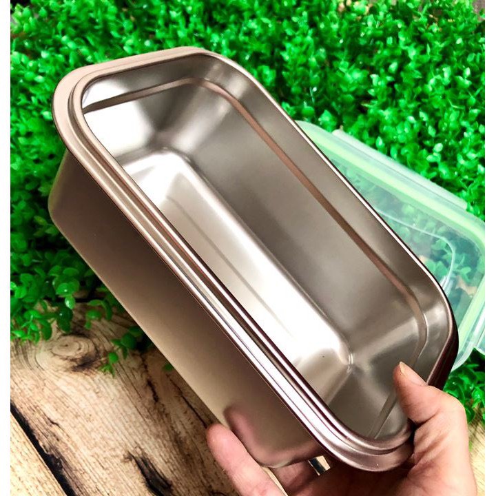 HỘP ĐỰNG THỰC PHẨM NẮP NHỰA - Khay inox đựng topping trà sữa thức ăn thực phẩm lưu trữ kho đông lạnh đủ size tiện lợi