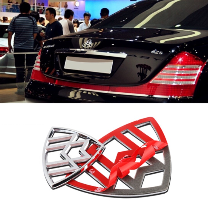 Logo biểu tượng sau xe ô tô Maybach, chất liệu hợp kim inox cao cấp