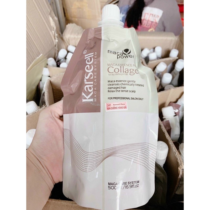 Kem Hấp Ủ Xả Phục Hồi Tóc Collagen Karseell Maca 500ML - Chan beauty cosmetic