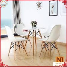 Ghế Eames Chân Gỗ Đan Thép kiểu dáng hiện đại (Ghế làm việc, quán cafe, phòng ăn...)