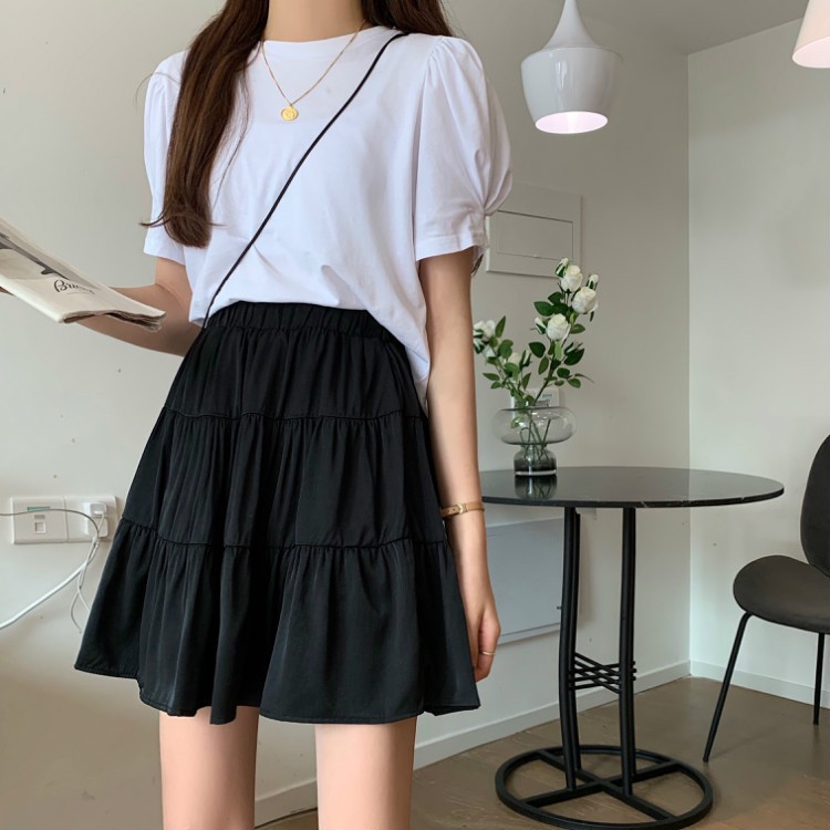 Chân Váy Ngắn Xòe 2 Tầng đen trắng - Chân váy chữ a chất Voan Kèm Lót 2 Màu CV13 | BigBuy360 - bigbuy360.vn
