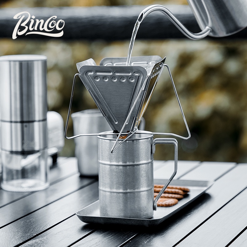 Bincoo Bộ Cốc Uống Cà Phê Bằng Thép Không Gỉ 304 Nhỏ Gọn Tiện Dụng