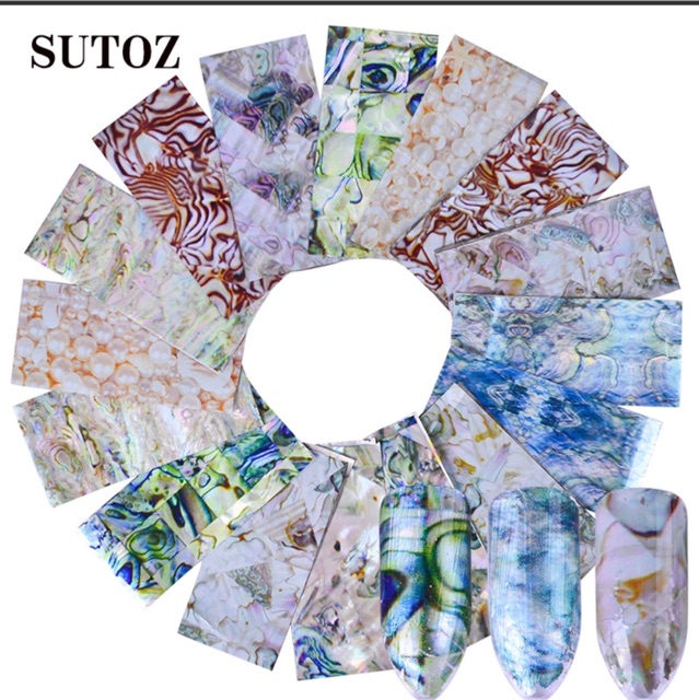 Túi 16 tấm foil vân Xà Cừ, Size 4*20cm