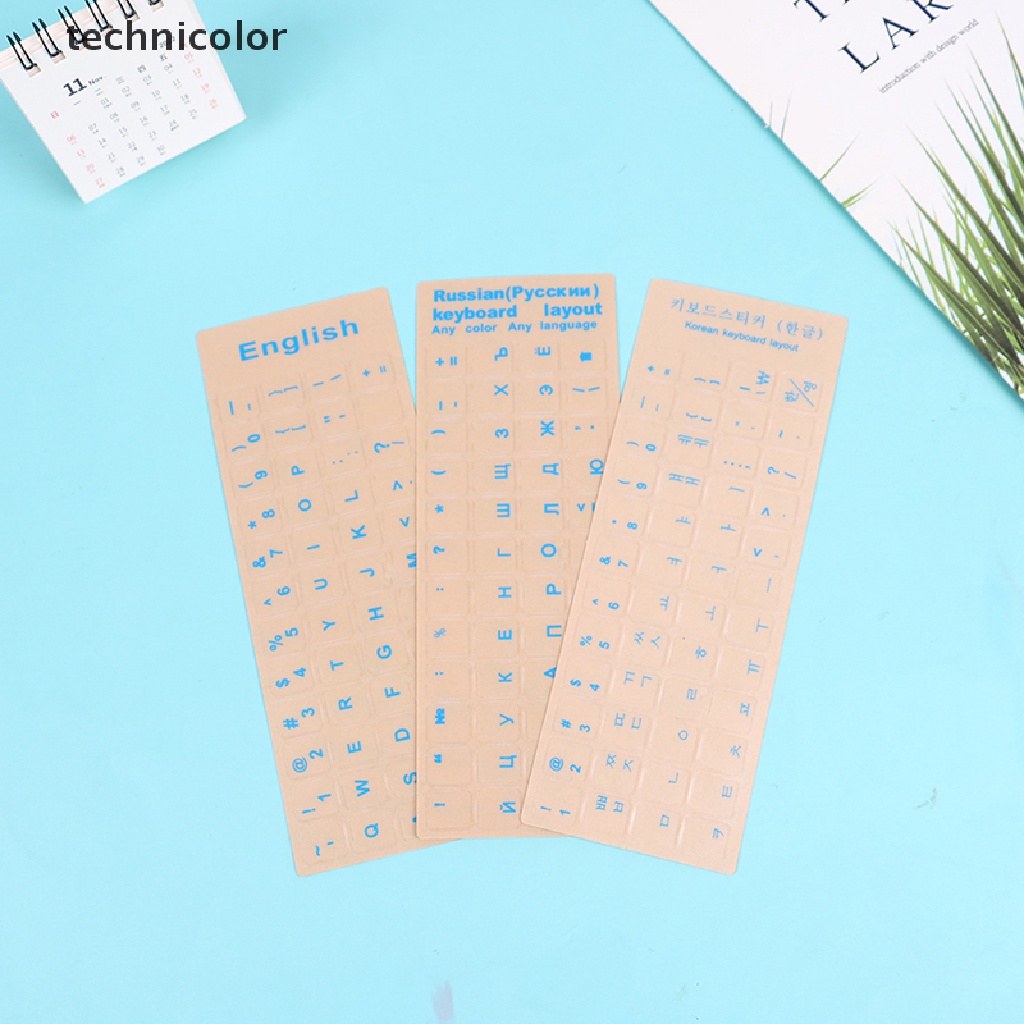Miếng Dán Bàn Phím Trong Suốt In Chữ Tiếng Anh Nga Hàn Quốc