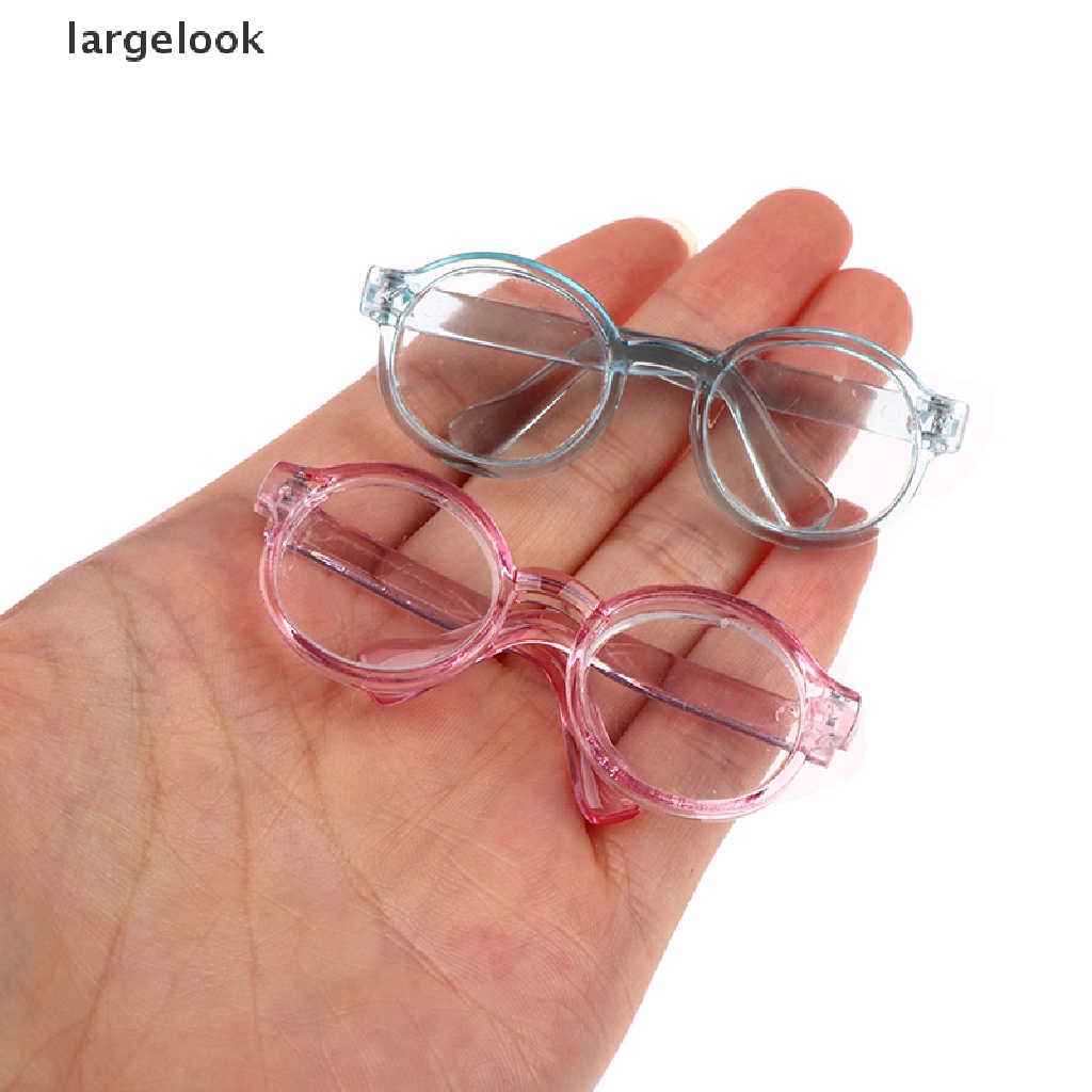 Kính mắt gọng tròn phối lông xù phong cách độc đáo 6.5 / 9.5cm