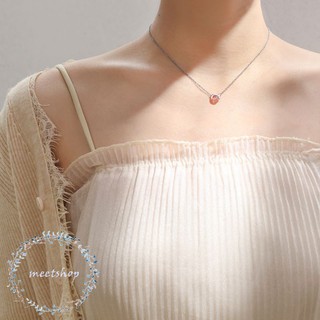 Dây chuyền bạc mèo hồng dễ thương