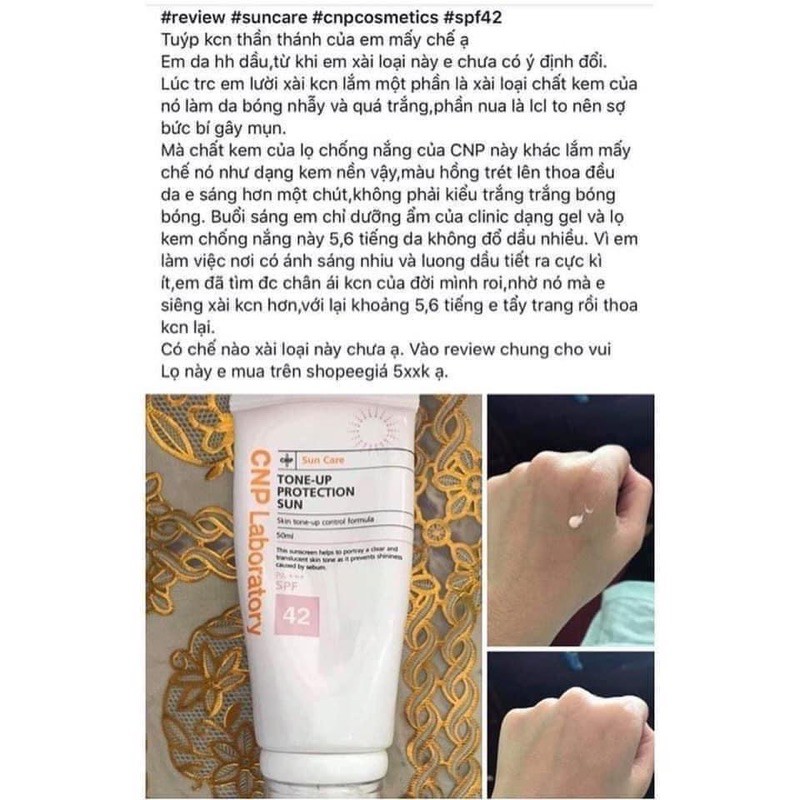 Kem chống nắng CNP Laboratory Tone-Up Protection Sun SPF42/PA+++ 50ml