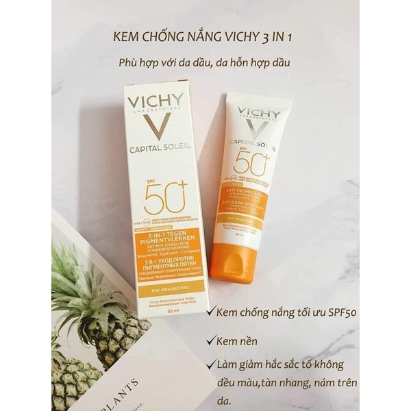 Kem Chống Nắng Vichy Capital Soleil SPF 50 Anti-Ageing 3-in-1 50ml