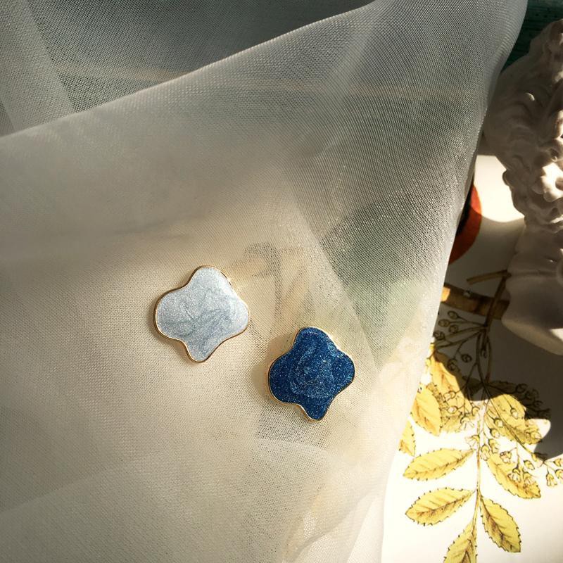Khuyên tai, hoa tai nữ đá xanh đi biển phong cách Vintage, H30, Eva Dream