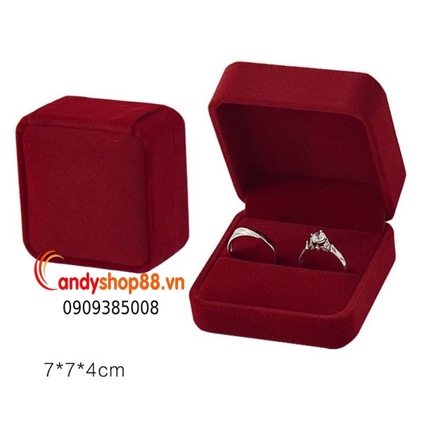 Hộp nhung đựng trang sức vòng kiềng cưới
