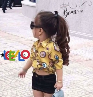 Buộc tóc giả cho bé