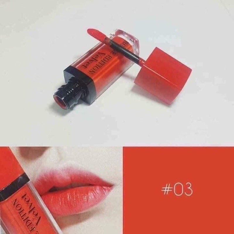 son BJ bourjois velvet 03 đỏ cam hot pepper