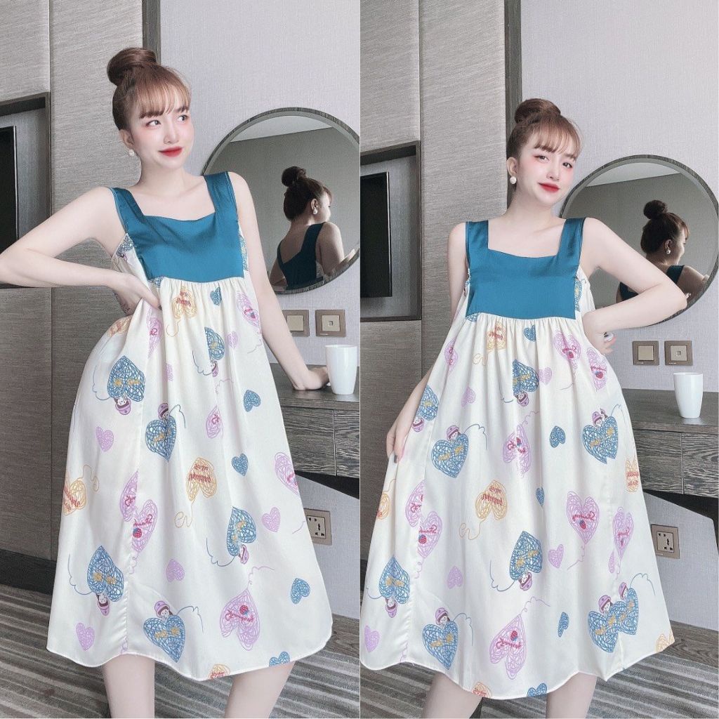 Váy ngủ sexy BIGSIZE MIKY Đầm ngủ sexy lụa LATIN Chất Siêu Mát Dáng Siêu Xinh &lt;70kg