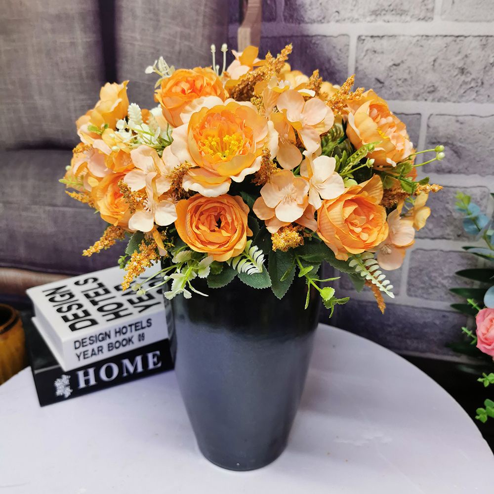 CONOPERY Bó hoa nhân tạo với 5 loại hoa bằng lụa dùng trang trí DIY