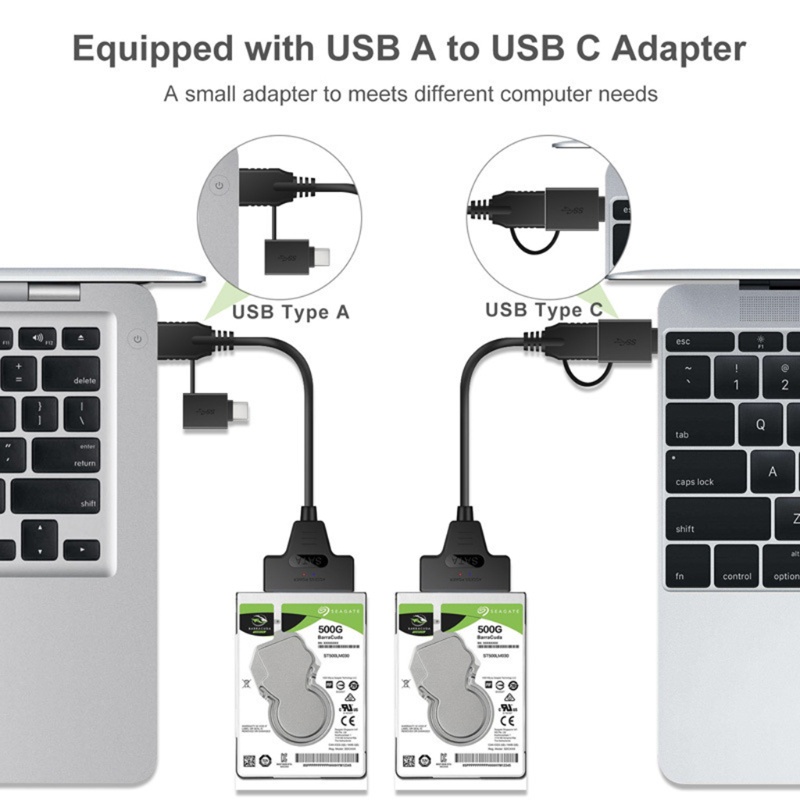 Dây Cáp Chuyển Đổi Usb C Sang Sata Usb 3.1 Type C Cho Ổ Cứng Ssd 2.5 &quot;Với Usb C Sang Usb 3.0