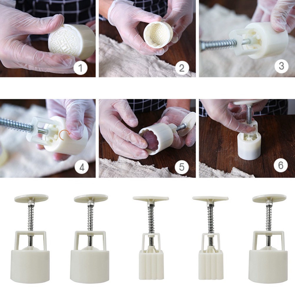 Bộ Khuôn Làm Bánh Trung Thu Ép Tay Thủ Công,Tao Nhiều Hình Đẹp,Làm Bánh Tại Nhà An Toàn Tiện Lợi