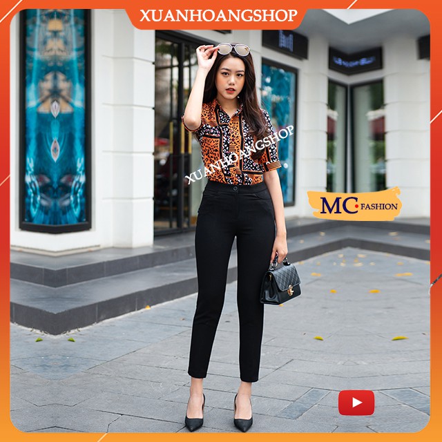 Quần Tây Nữ Công Sở Mc Fashion, Lưng Cạp Cao, Đẹp, Kiểu Dáng Ống Côn Âu, Màu Đen Q0348