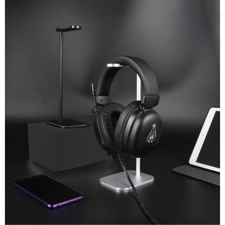 Headphone stand cao cấp GTN03 đệm silicon chống xước hợp kim nhôm sơn tĩnh điện 250mm ,giá treo tai nghe hợp kim cao cấp