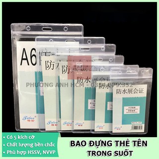 Bao Đựng Thẻ Tên Nhựa Dẻo Trong Suốt Có Khóa Zip / Dây Đeo Thẻ Học Sinh, Sinh Viên, Nhân Viên