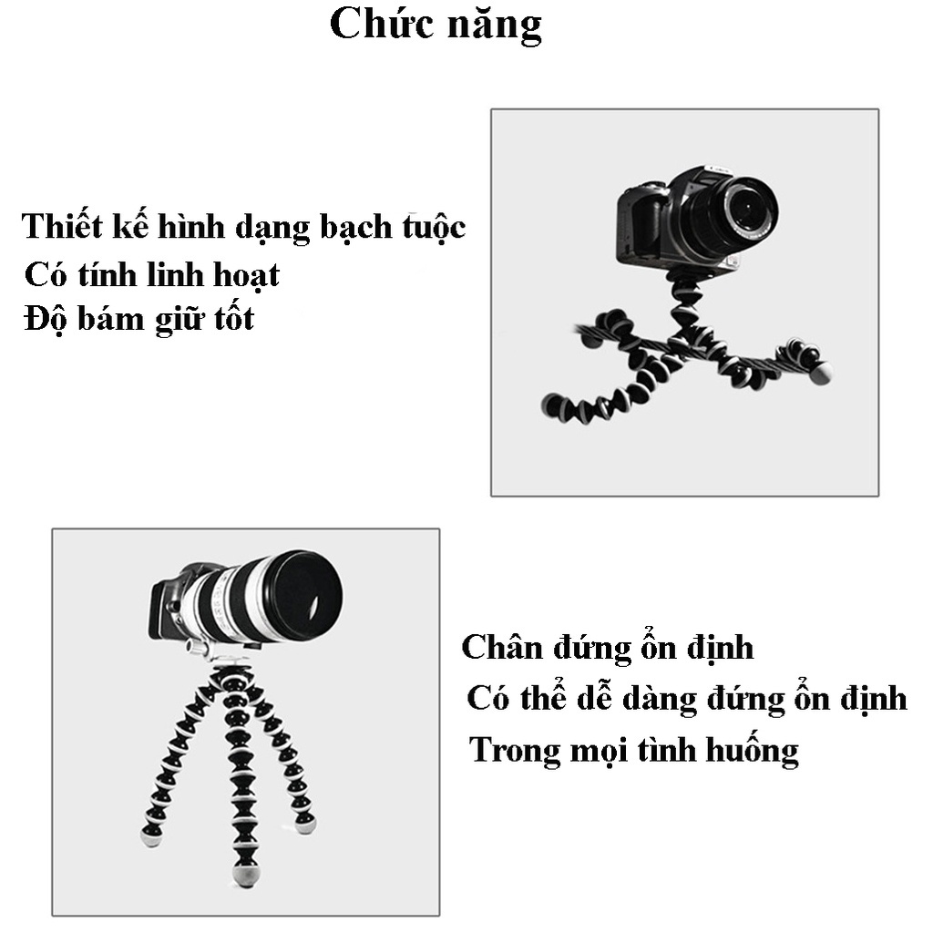 Tripod chân xoắn bạch tuộc cho điện thoại máy ảnh