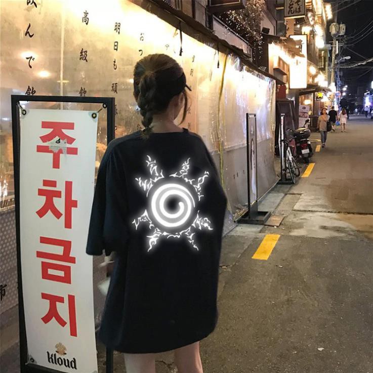 ÁO THUN PHẢN QUANG TAY LỠ DẤU ẤN NARUTO NAM NỮ