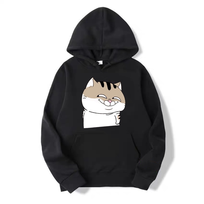 Áo Hoodie Mèo Bự , Áo Hoodie unisex nam nữ form rộng oversize Nỉ bông - HD19
